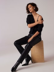 Mint Velvet Black Coated Straight Jeans - Image 2 of 7