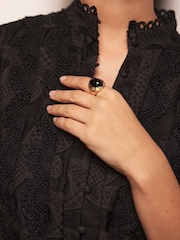 Mint Velvet Gold Tone Stone Detail Ring - Image 3 of 3