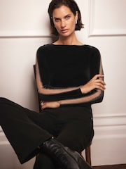 Mint Velvet Black Sleeve Detail Top - Image 2 of 4