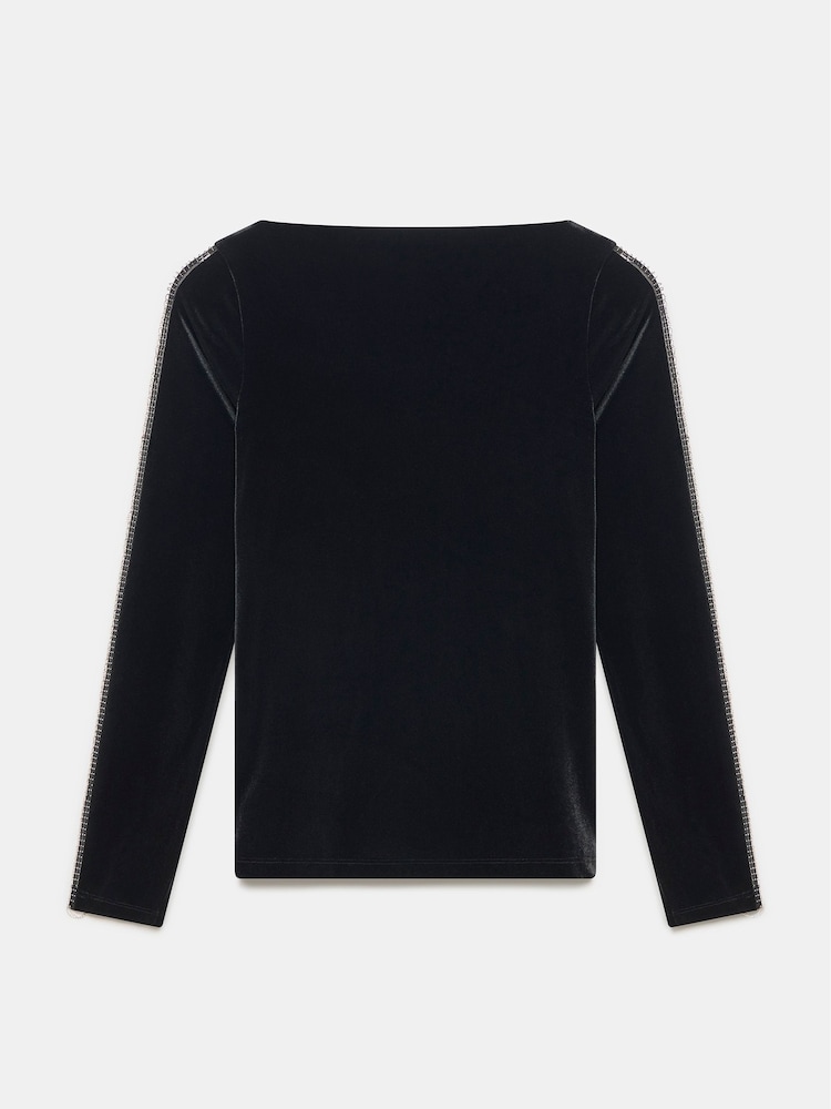 Mint Velvet Black Sleeve Detail Top - Image 4 of 4