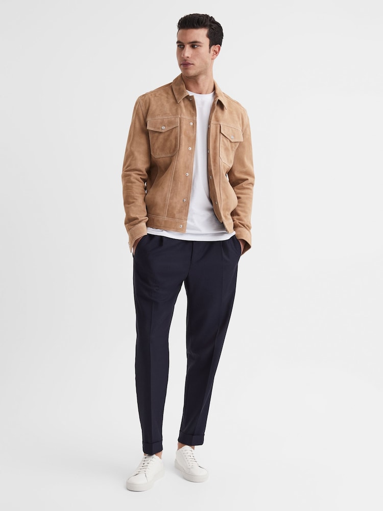 Reiss White Finley Leather Low-Top Trainers - Image 5 of 5