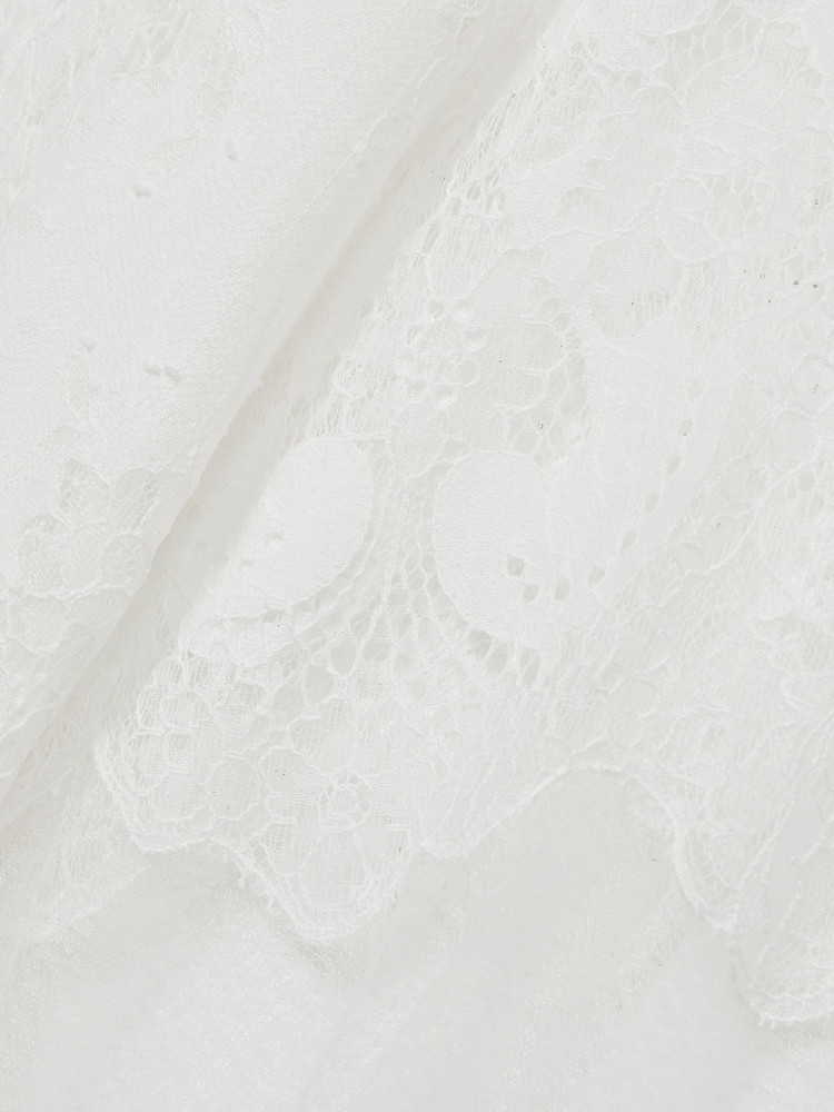 Reiss Ivory Emilia Lace Flared-Cuff Blouse - Image 8 of 8