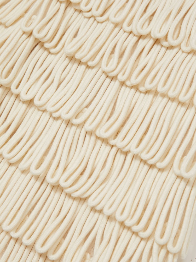 Reiss Ivory Bobbi Loop-Stitch Fringe Mini Skirt - Image 5 of 5