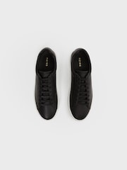 Reiss Black Finley Leather Low-Top Trainers - Image 3 of 5