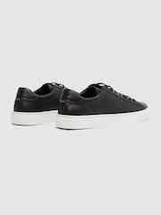 Reiss Black Finley Leather Low-Top Trainers - Image 4 of 5