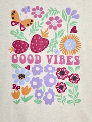 JoJo Maman Bébé Cream Good Vibes Classic Crew Neck T-Shirt - Image 3 of 3