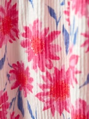 JoJo Maman Bébé Bright Pink Floral Ruffle Front Jumpsuit - Image 4 of 4