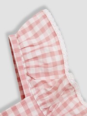 JoJo Maman Bébé Pink Gingham Ruffle Front Playsuit - Image 4 of 4