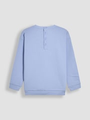 JoJo Maman Bébé Cornflower Floral Appliqué Crew Neck Sweatshirt - Image 2 of 3