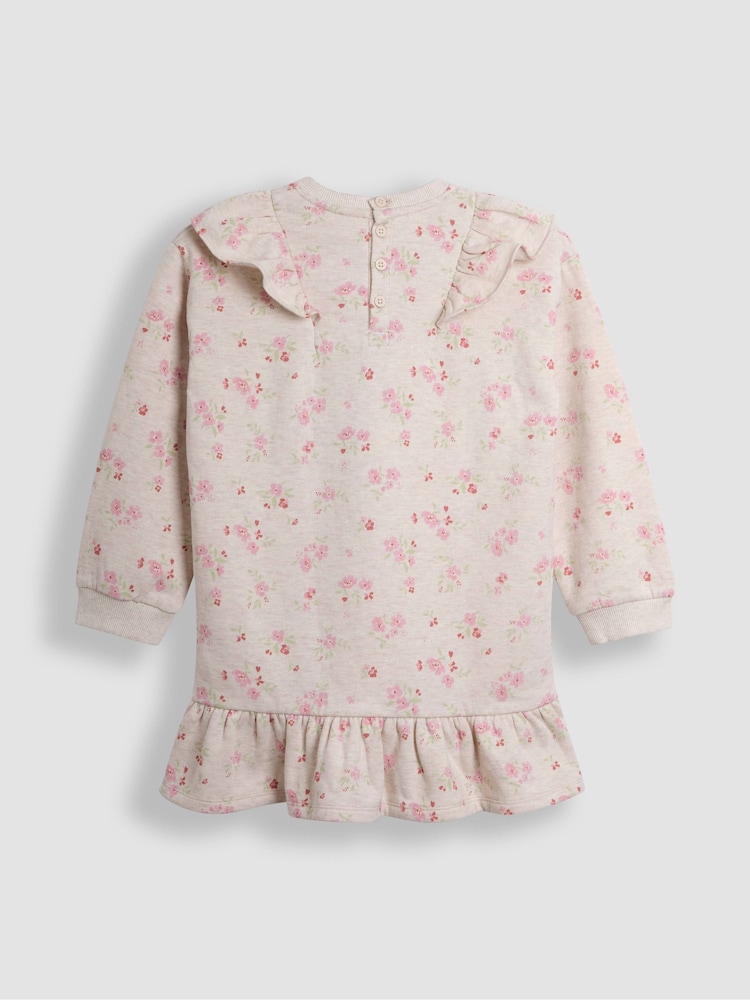 JoJo Maman Bébé Neutral Floral Sweat Dress - Image 6 of 6