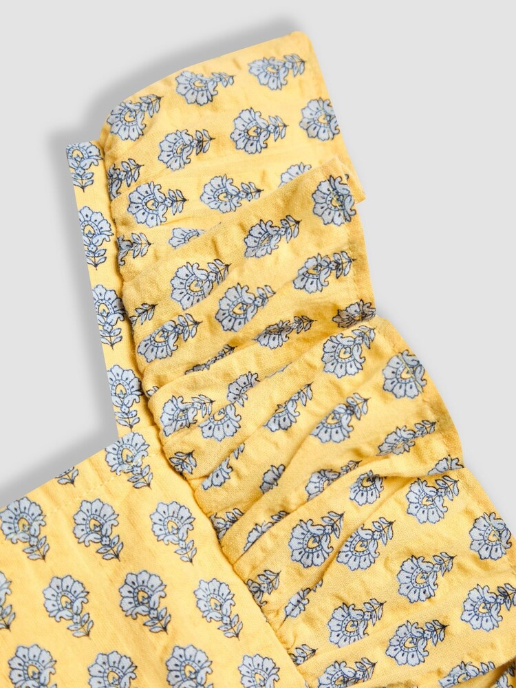 JoJo Maman Bébé Yellow Floral Ruffle Front Playsuit - Image 4 of 4 JoJo Maman Bébé Yellow Floral Ruffle Front Playsuit - Image 4 of 4