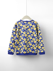 JoJo Maman Bébé Navy Blue Sunflower Printed Crew Neck Sweatshirt - Image 2 of 3