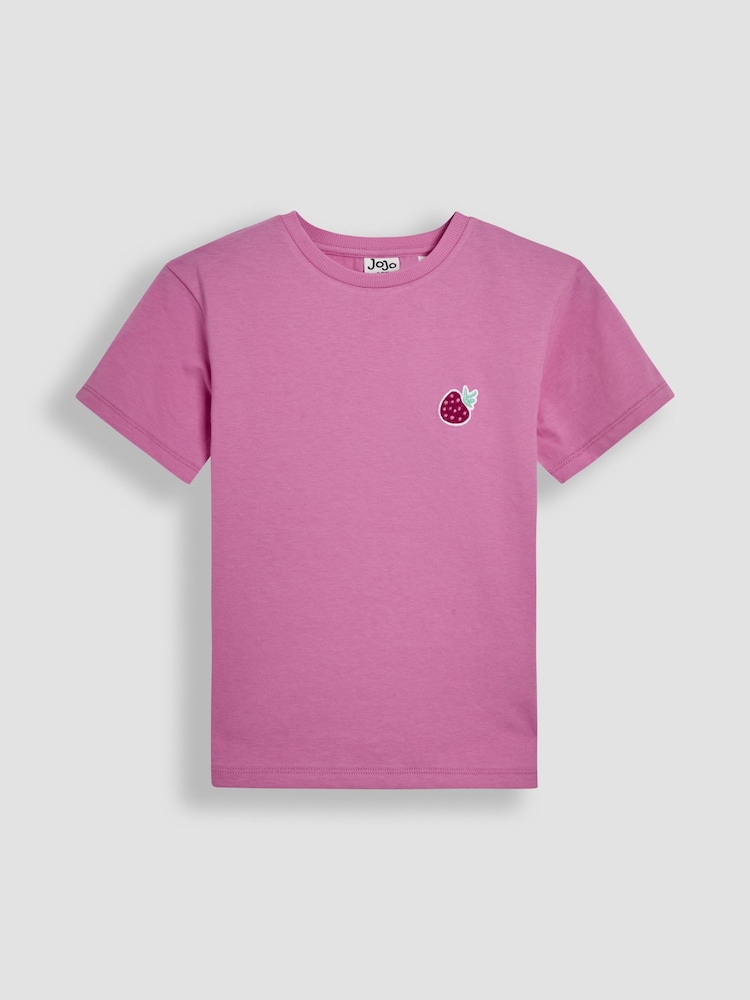 JoJo Maman Bébé Pink Good Vibes Graphic Classic Crew Neck T-Shirts 2 Pack - Image 2 of 4 JoJo Maman Bébé Pink Good Vibes Graphic Classic Crew Neck T-Shirts 2 Pack - Image 2 of 4