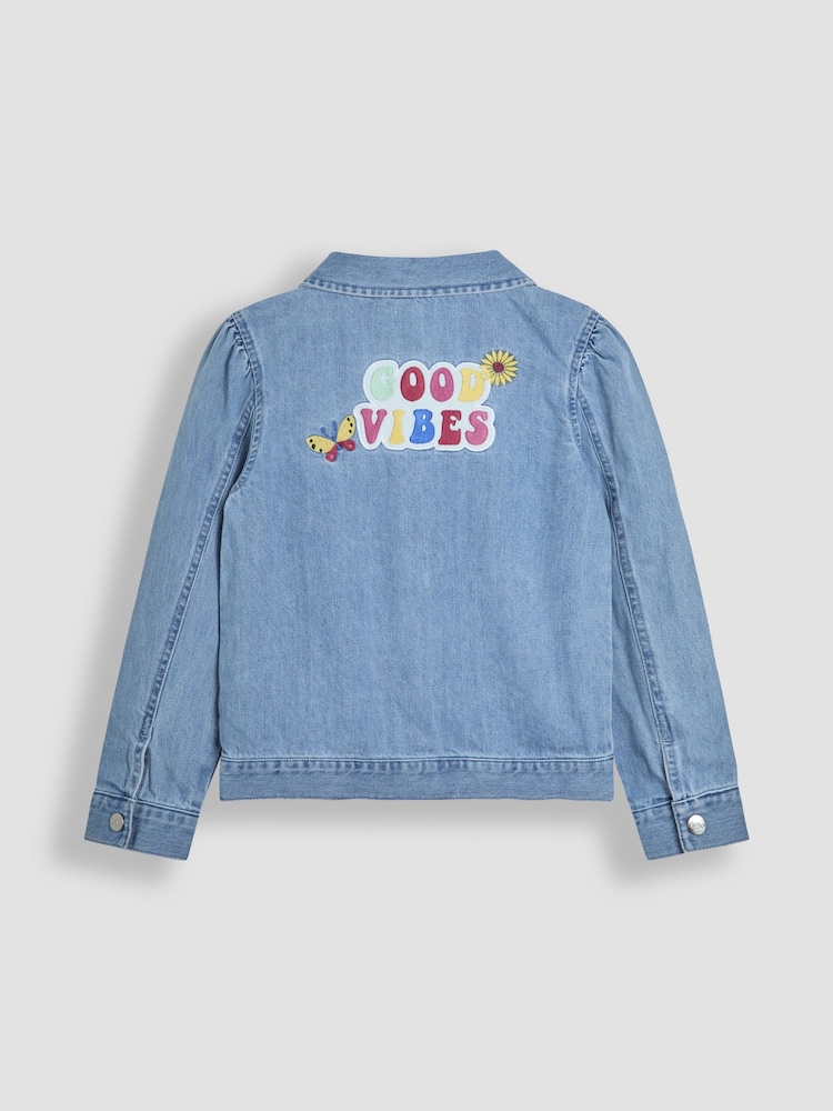 JoJo Maman Bébé Good Vibes Denim Jacket - Image 2 of 4