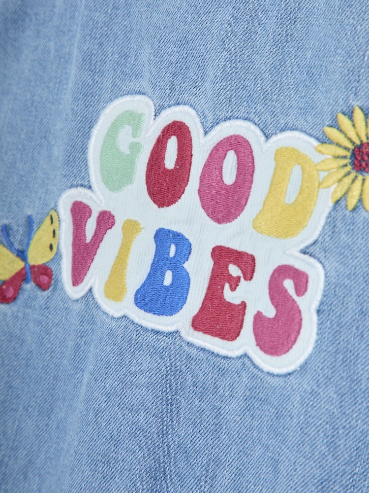 JoJo Maman Bébé Good Vibes Denim Jacket - Image 4 of 4