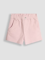 JoJo Maman Bébé Rose Pink Twill Turn-up Hem Shorts - Image 1 of 3