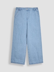 JoJo Maman Bébé Denim Blue Wide Leg Trousers - Image 1 of 3