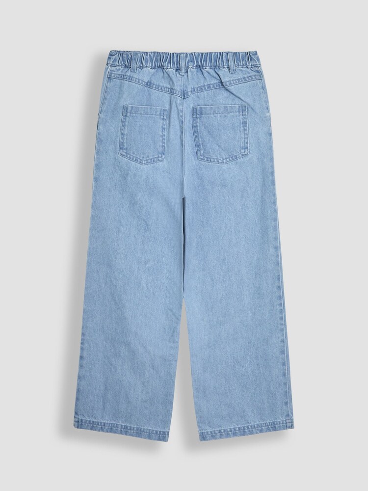 JoJo Maman Bébé Denim Blue Wide Leg Trousers - Image 2 of 3