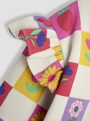 Crema a cuadros con diseño de jardín - JoJo Maman Bébé Sweat Dress - Imagen 3 de 3