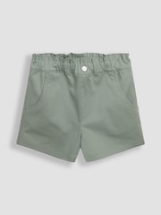 JoJo Maman Bébé Khaki Green Floral 2-Piece Floral T-Shirt & Shorts Set - Image 4 of 5