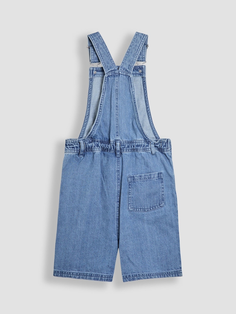 JoJo Maman Bébé Denim Short Dungarees - Imagen 2 de 3