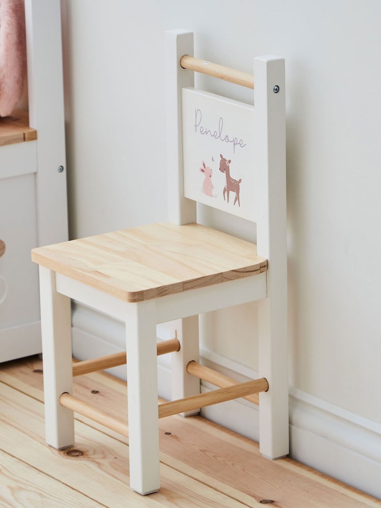 Personalised Woodland Animals Print Wooden Chair by My 1st Years - Image 1 of 4