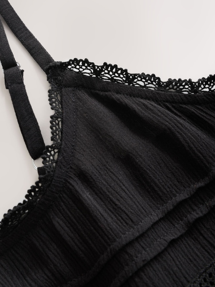 Black - Drop Waist Summer Mini Dress - Image 8 of 10