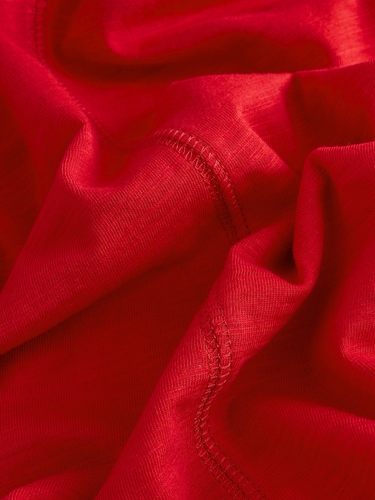Red 100% Cotton Maxi Jersey Dress - Image 6 of 6