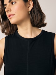 Black 100% Cotton Maxi Jersey Dress - Image 3 of 7