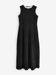 Black 100% Cotton Maxi Jersey Dress - Image 5 of 7
