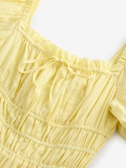 Yellow Puff Sleeve Midi Dress - Image 9 of 9