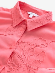 Coral Pink Textured Cornelli Cover-Up Shirt - Image 7 of 8