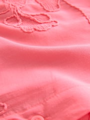 Coral Pink Textured Cornelli Cover-Up Shirt - Image 8 of 8