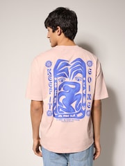Pink Watercolour Regular Fit Graphic Print T-Shirt - Image 1 of 8
