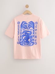 Pink Watercolour Regular Fit Graphic Print T-Shirt - Image 6 of 8