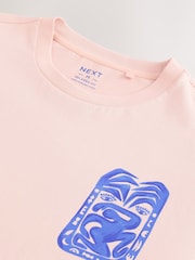 Pink Watercolour Regular Fit Graphic Print T-Shirt - Image 8 of 8