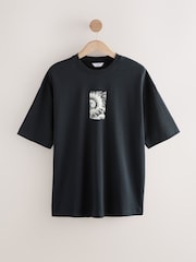 Black Relaxed Fit Japanese Surf Graphic Print T-Shirt - Image 10 of 13