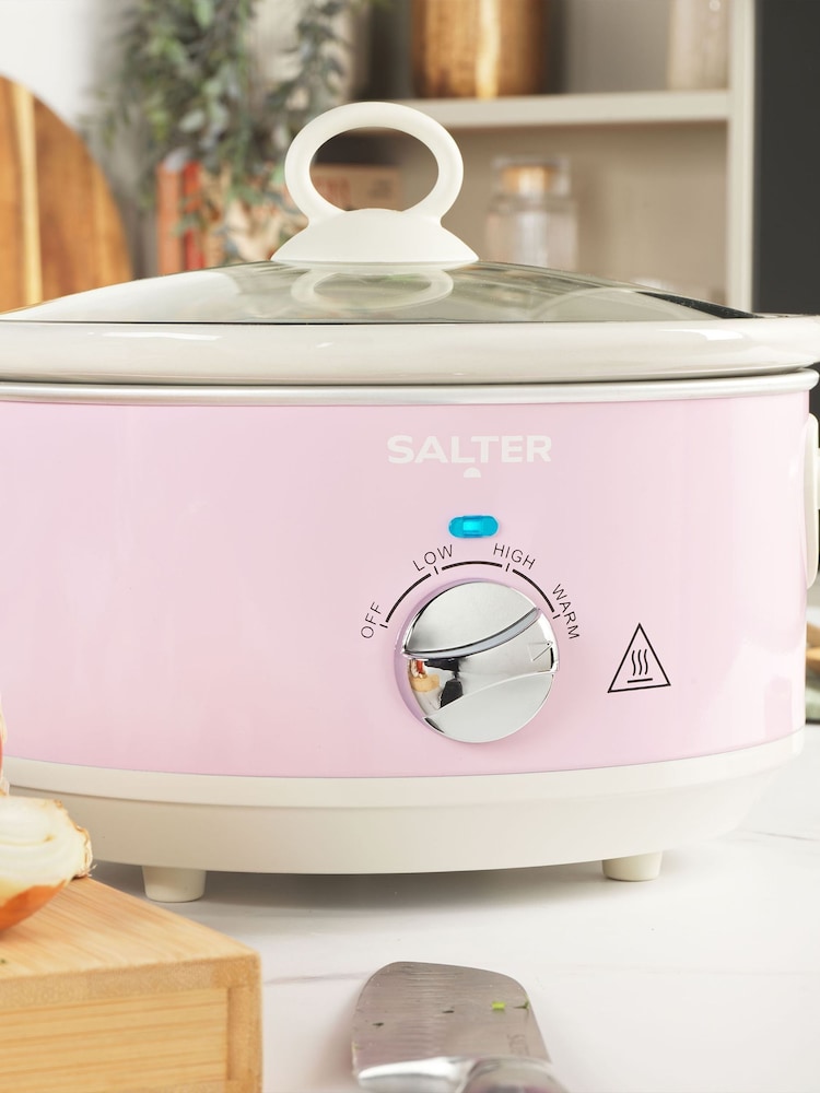 Salter Pink Retro 3.5L Slow Cooker - Image 2 of 6 Salter Pink Retro 3.5L Slow Cooker - Image 2 of 6