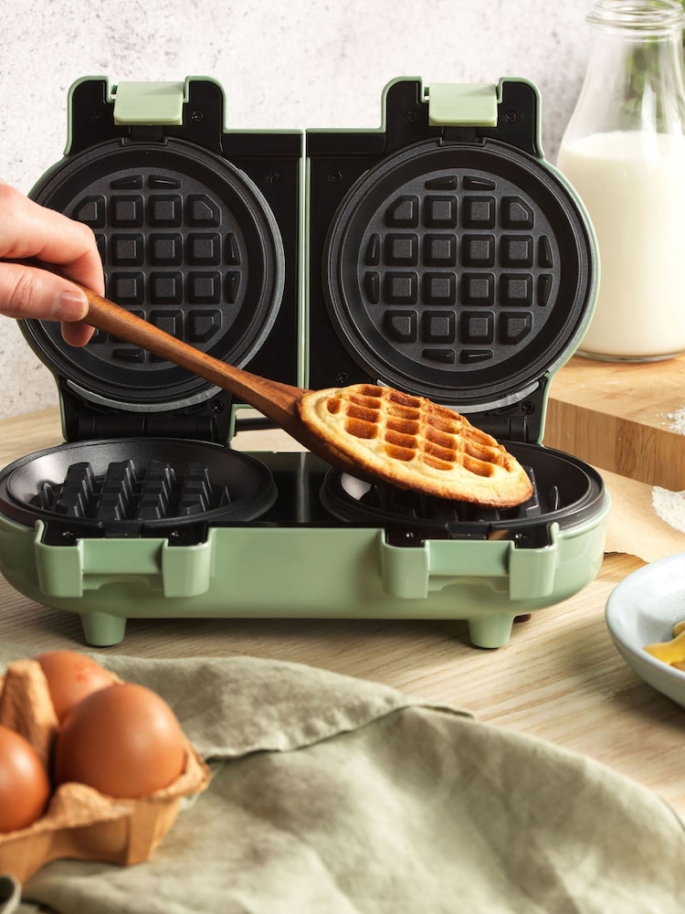 Giles & Posner Green Double Waffle Maker - Image 2 of 6