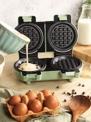 Giles & Posner Green Double Waffle Maker - Image 3 of 6