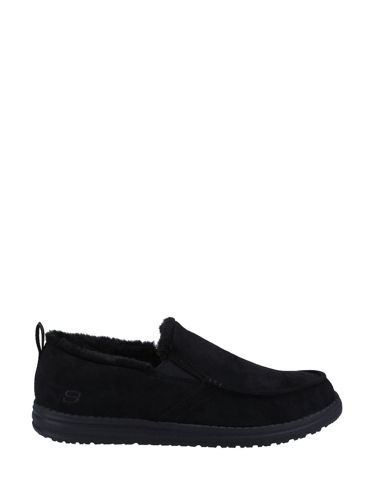 Skechers Black Relaxed Fit Melson Willmore Slippers - Image 1 of 3