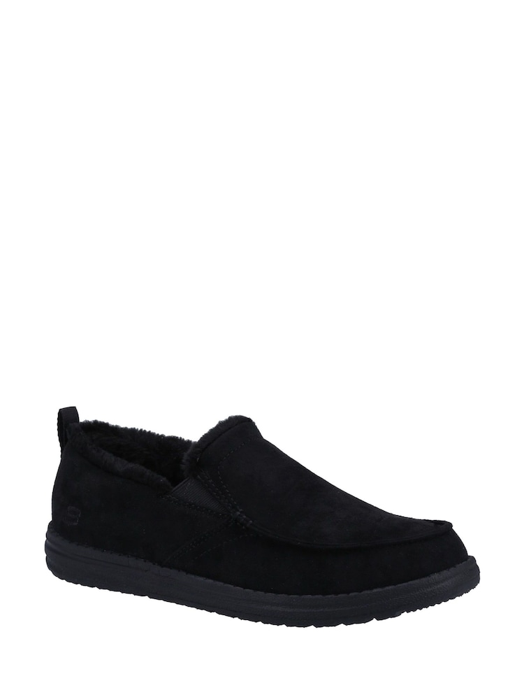 Skechers Black Relaxed Fit Melson Willmore Slippers - Image 2 of 3