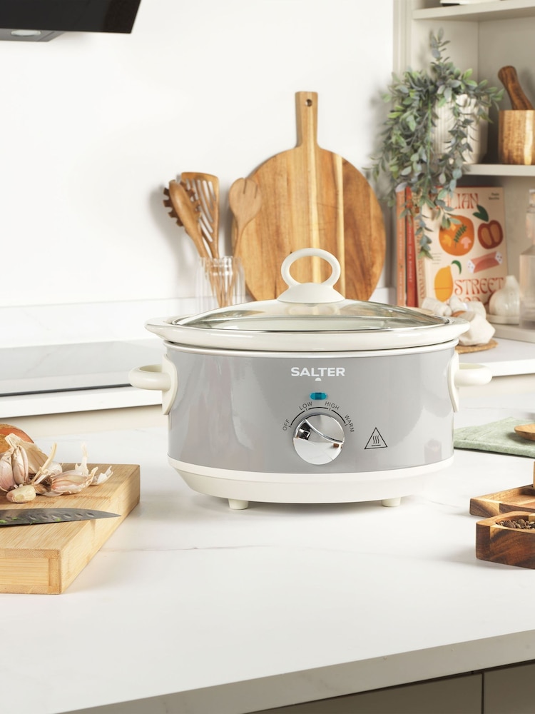 Salter Grey Retro 3.5L Slow Cooker - Image 1 of 6