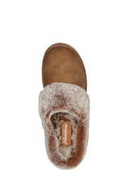 Skechers Tan Brown Cosy Campfire Home Essential Womens Slippers - Image 4 of 5