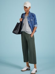 Baukjen Green Cropped Palazzo Trousers - Image 2 of 4