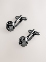 Gun Metal Knot Cufflinks - Image 2 of 4