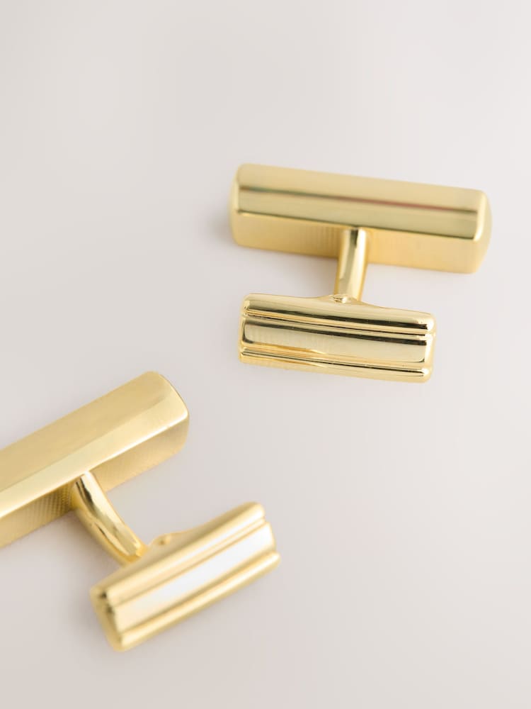 Gold Tone Bar Cufflinks - Image 4 of 5