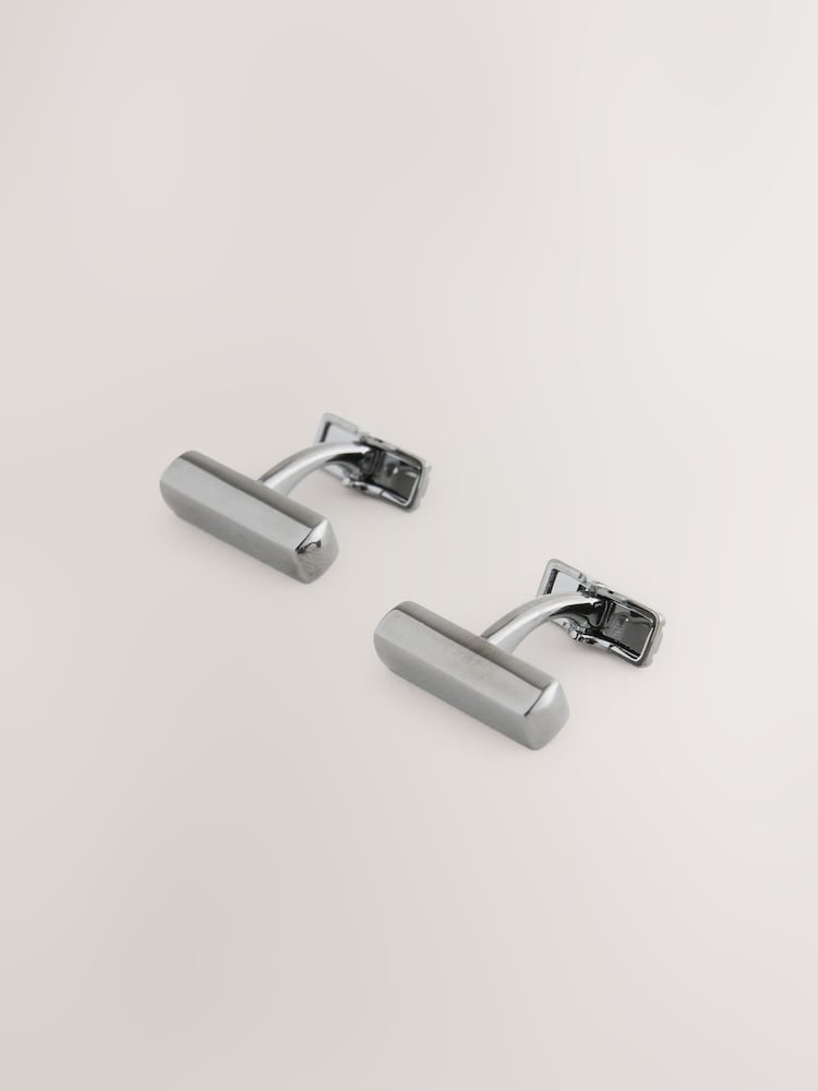Gun Metal Bar Cufflinks - Image 2 of 5