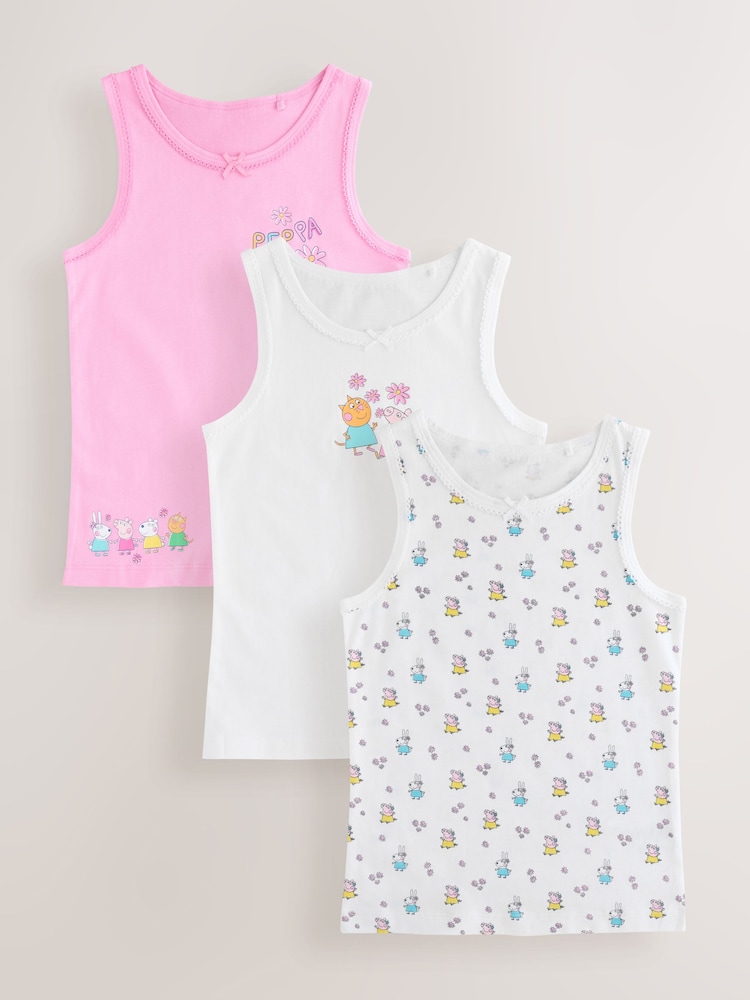 Pink Peppa Pig 3 Pack Classic Vests (1.5-8yrs) - Image 1 of 7
