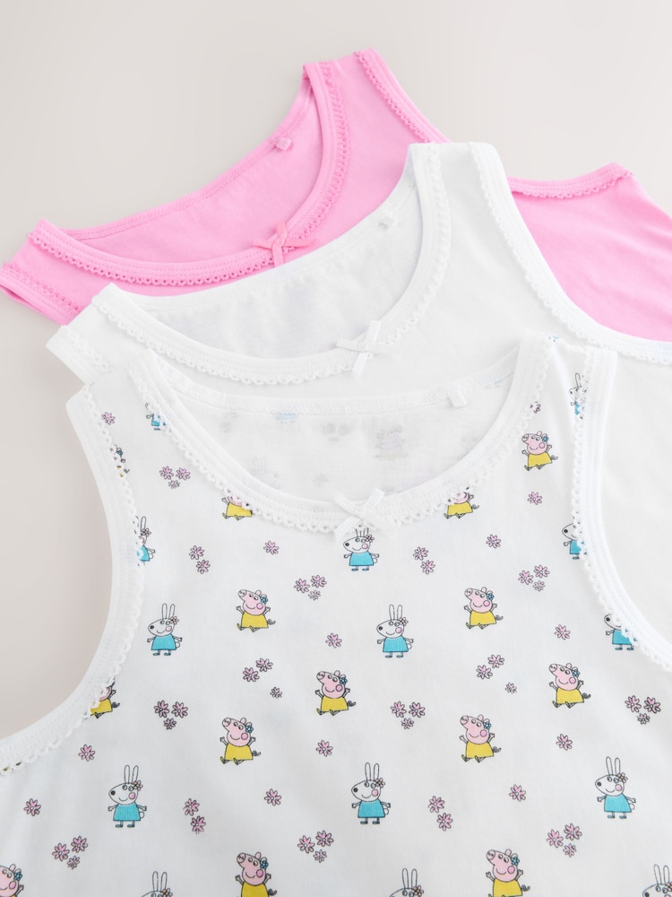 Pink Peppa Pig 3 Pack Classic Vests (1.5-8yrs) - Image 7 of 7